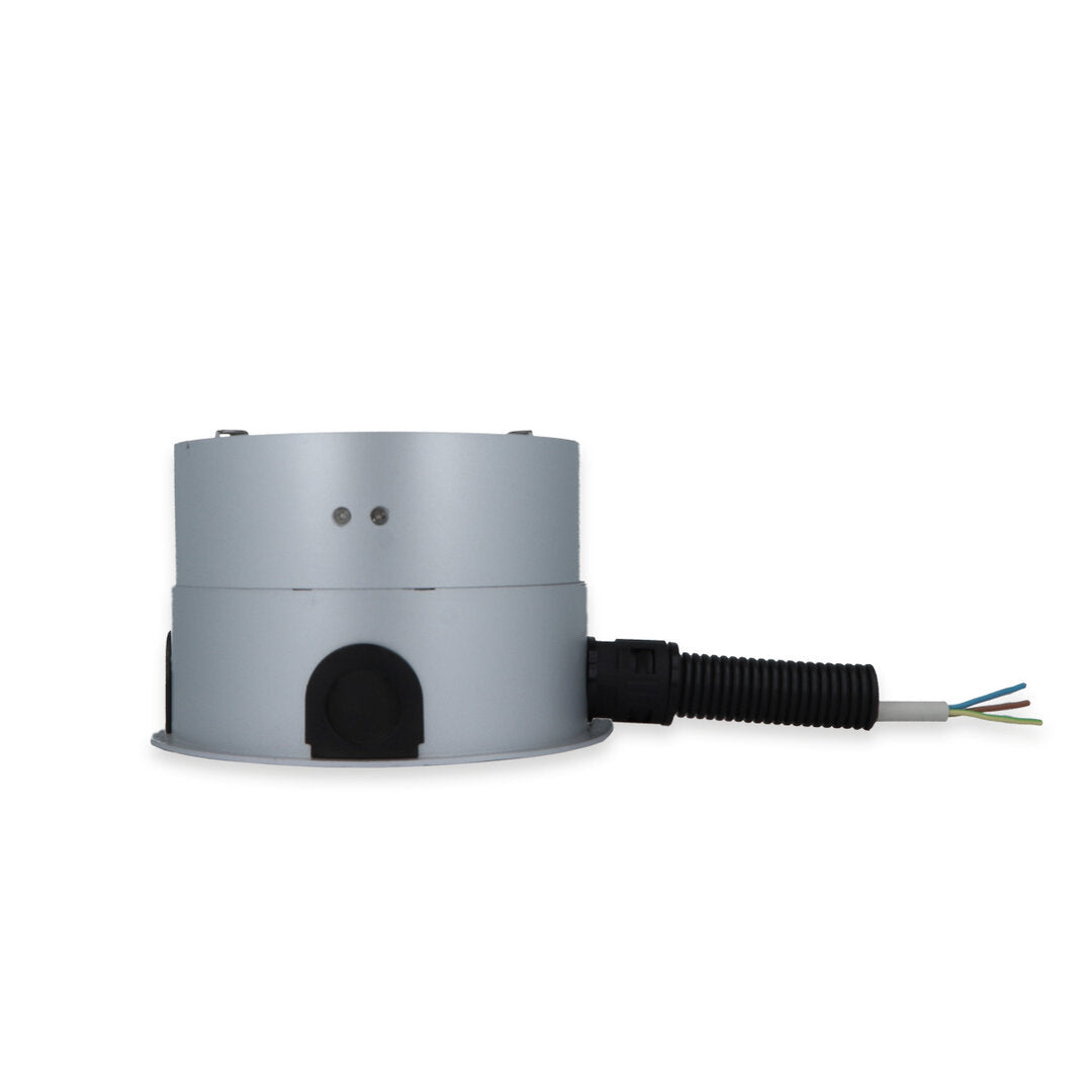 Edelstahl Bodentank Rund + 3 Steckdosen Weiß