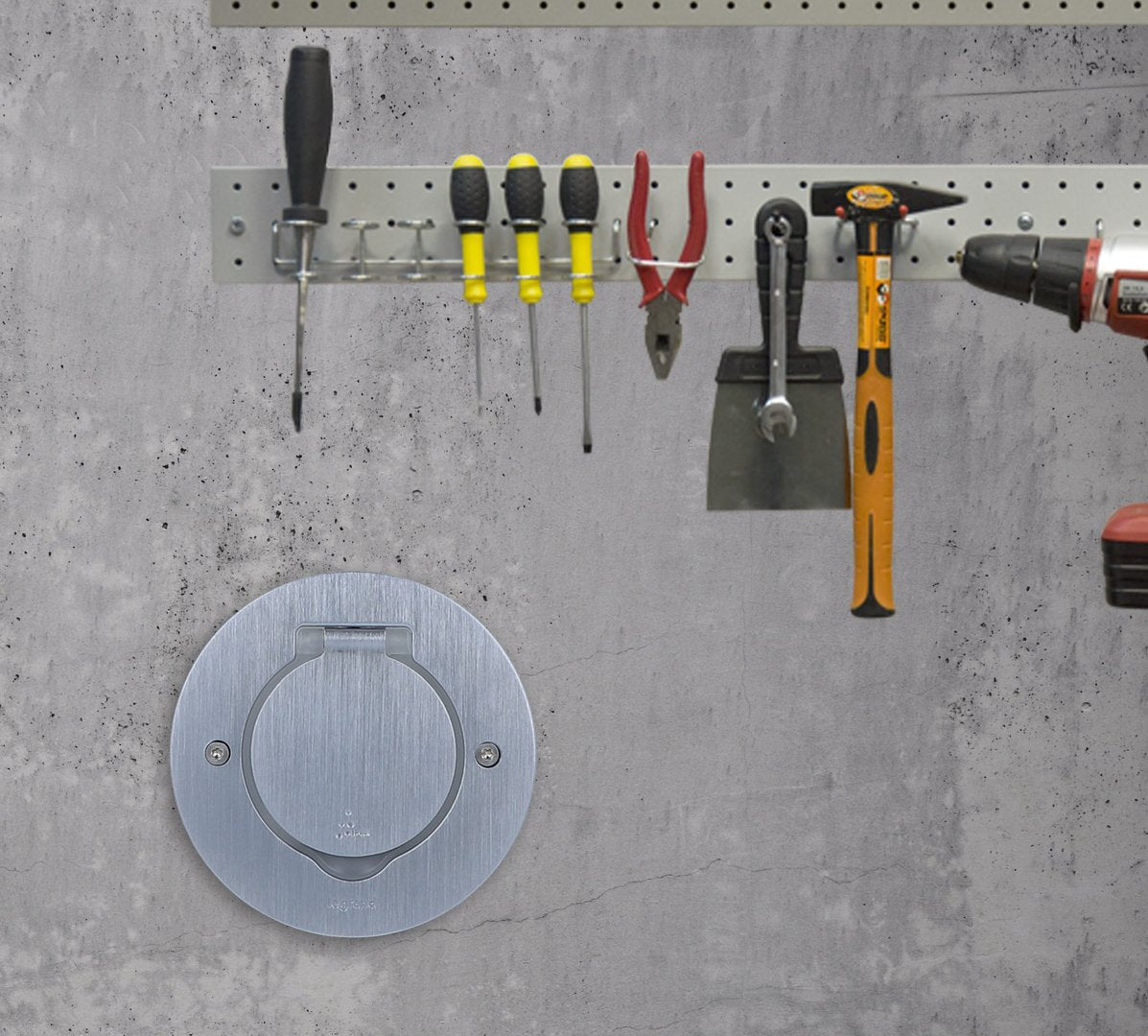 Edelstahl Einbau Bodendose Bodensteckdose Wandsteckdose Rund