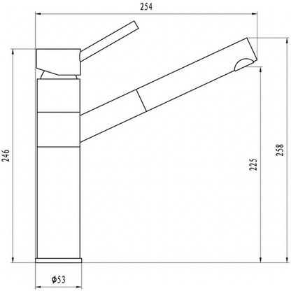 Aqua-Su "Barca" Spültisch-Einhebelmischer (Niederdruck, chrom)