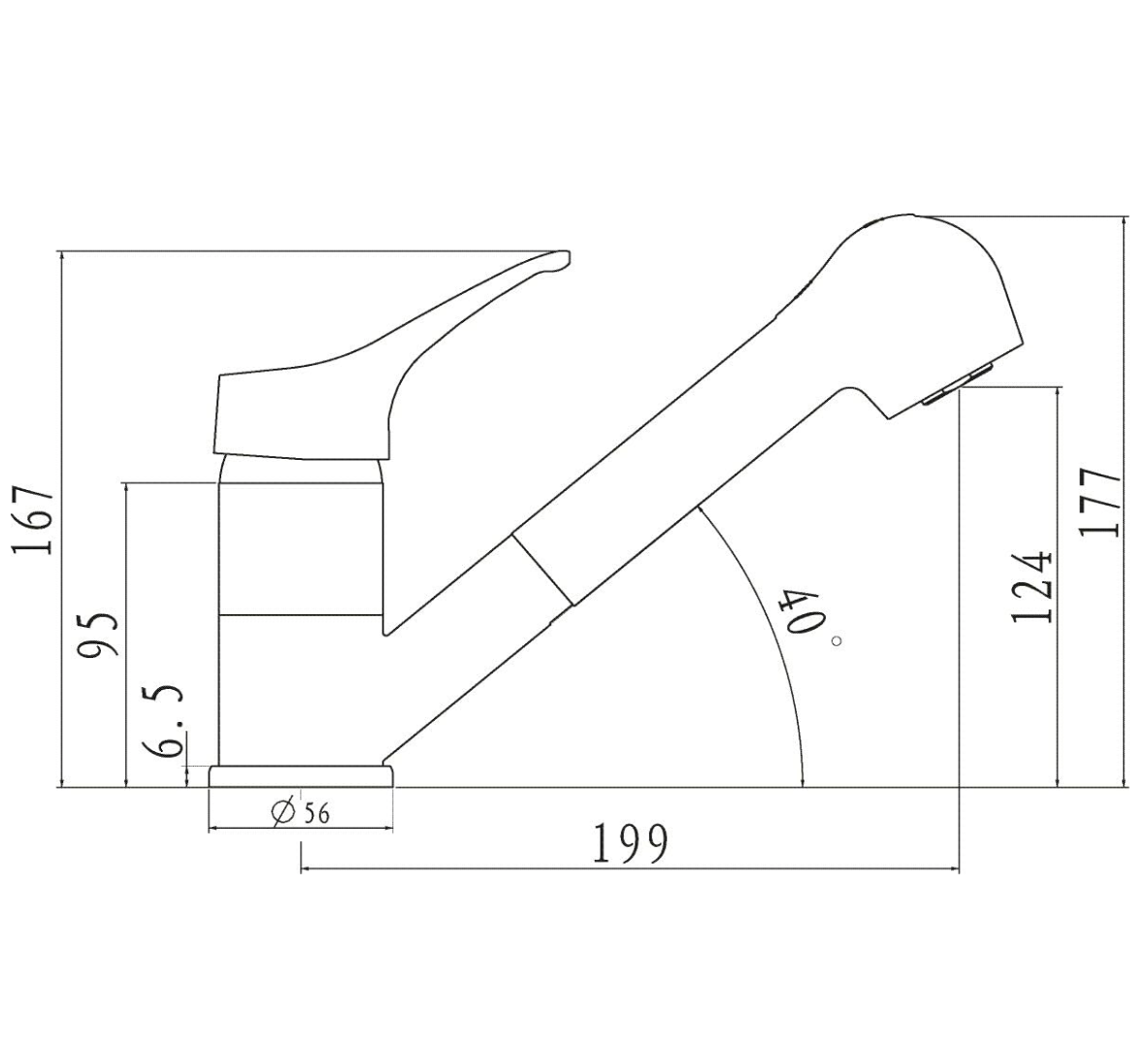 Aqua-Su "Tila" Spültisch-Einhebelmischer (herausziehbar, chrom) HEIMWERKA