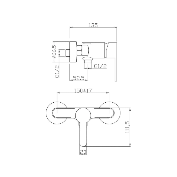 Aqua-Su "Jetmix Style" Duscharmatur (chrom) - WEIM24