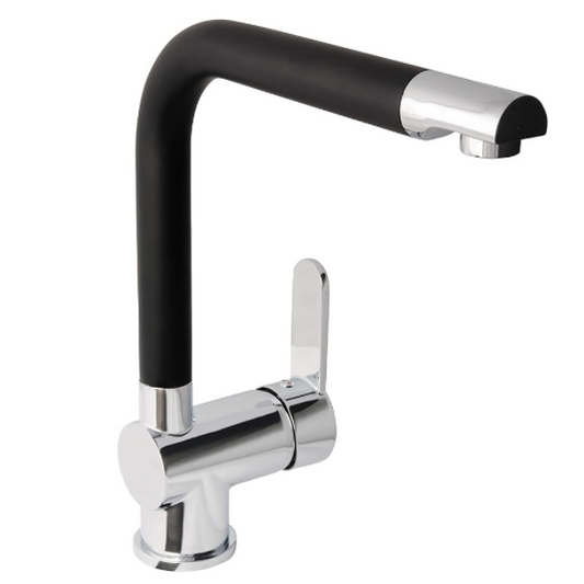 Aqua-Su "Sanmix Style" Spültisch-Einhebelmischer (schwarz/chrom) - WEIM24