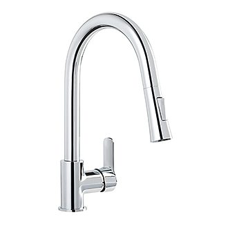 Aqua-Su "Fyon" Spültisch-Einhebelmischer (Niederdruck, herausziehbar, chrom)