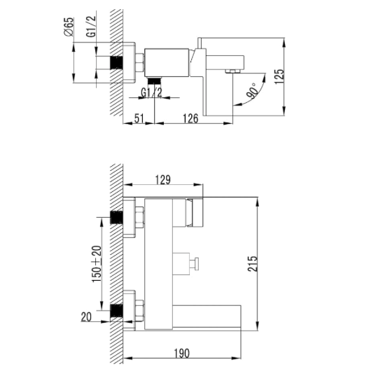 Aqua-Su "Naomi" Wannenarmatur (chrom)