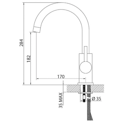 Sanitop-Wingenroth "Lago" Waschtisch-Einhebelmischer mit höherem Auslauf (chrom) HEIMWERKA