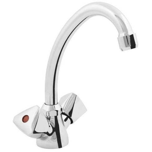 Aqua-Su "Standard C-Form" Zweigriff-Waschtischarmatur (chrom) HEIMWERKA