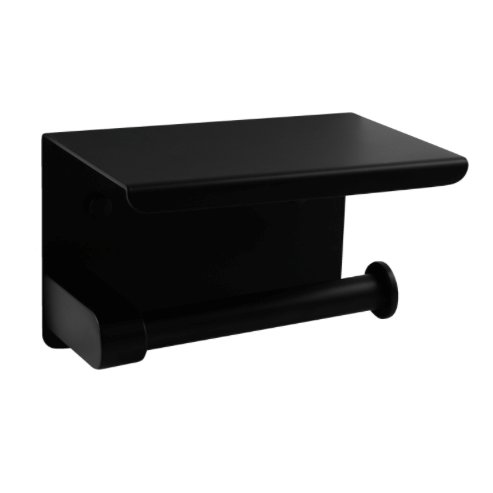 Cornat WC-Papierhalter mit Ablage 3 in 1 (schwarz) HEIMWERKA
