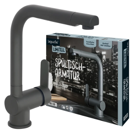 Aqua-Su "Limited" Spültisch-Einhebelmischer (mattgrau) HEIMWERKA