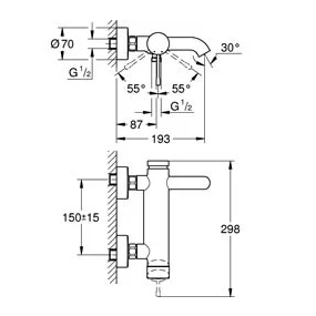 GROHE "Essence New" Einhand-Wannenarmatur (warm sunset) - WEIM24