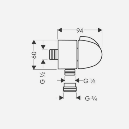 Hansgrohe "Fix-Fit Stop" Wandabsperrventil (mit Schlauchanschluss, chrom)