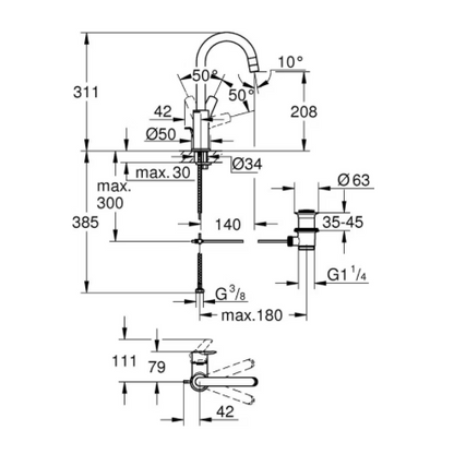 GROHE "Start" Einhand-Waschtischarmatur (chrom)