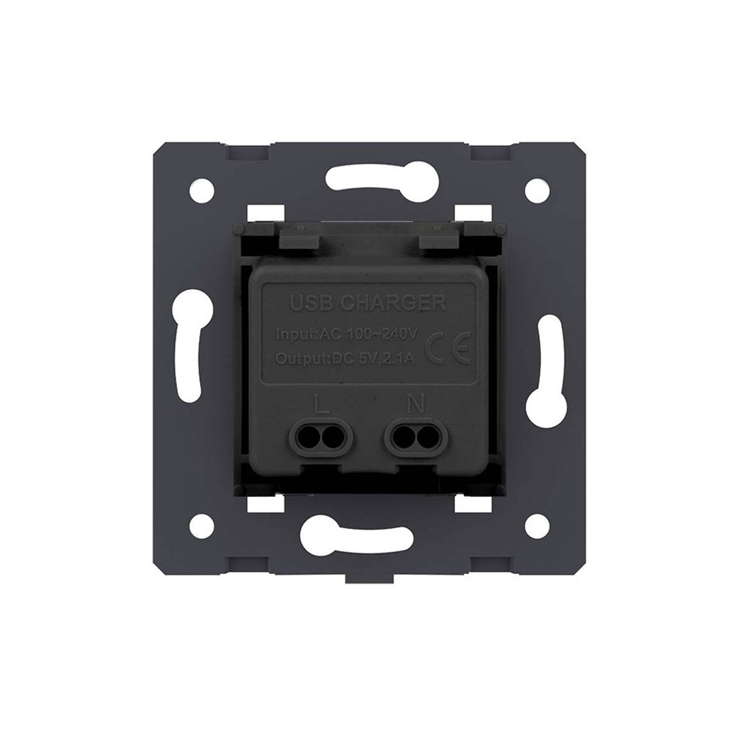 Livolo einfaches USB-Modul mit USB-C und USB-A in Schwarz