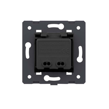 Livolo einfaches USB-Modul mit USB-C und USB-A in Schwarz