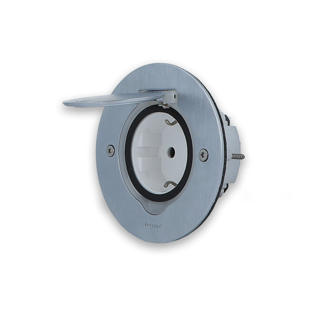Legrand Edelstahl-Bodensteckdose + Steckdose VDE LG-089701-77211