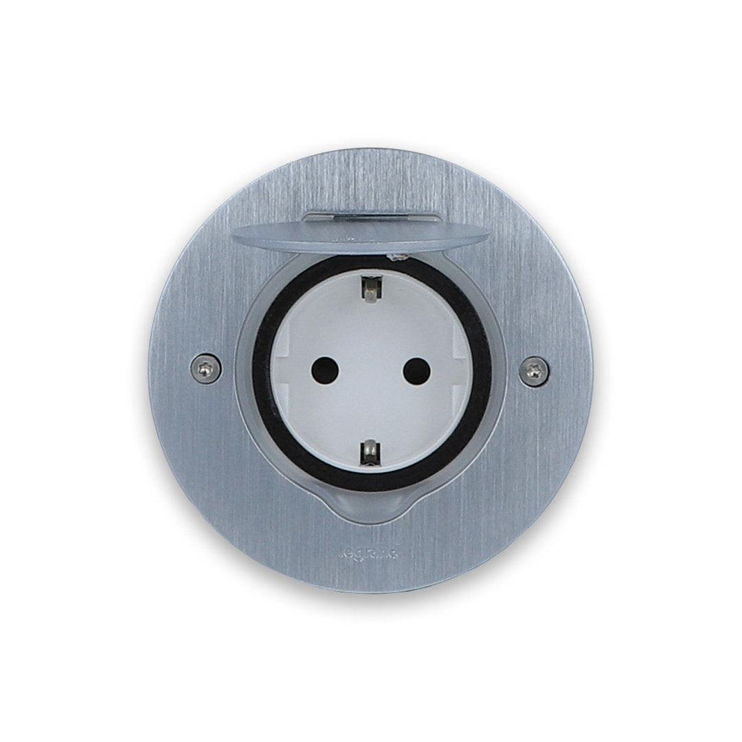 Legrand Edelstahl-Bodensteckdose + Steckdose VDE LG-089701-77211