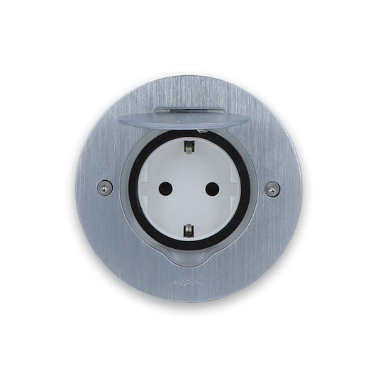 Legrand Edelstahl-Bodensteckdose + Steckdose VDE LG-089701-77211