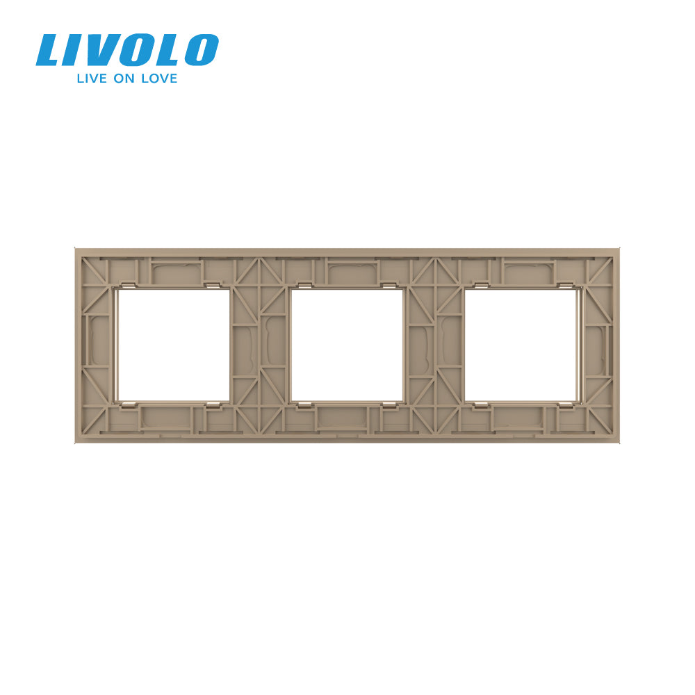 LIVOLO Glasrahmen für Wandsteckdosen Stecker in Glas Gold