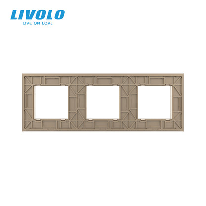 LIVOLO Glasrahmen für Wandsteckdosen Stecker in Glas Gold