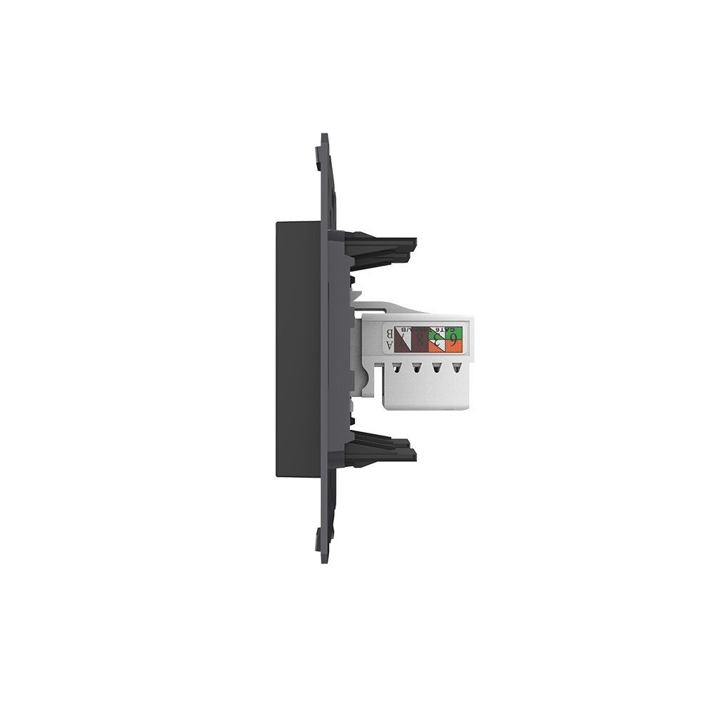 Livolo kombiniertes LAN- und Telefon-Modul in Schwarz