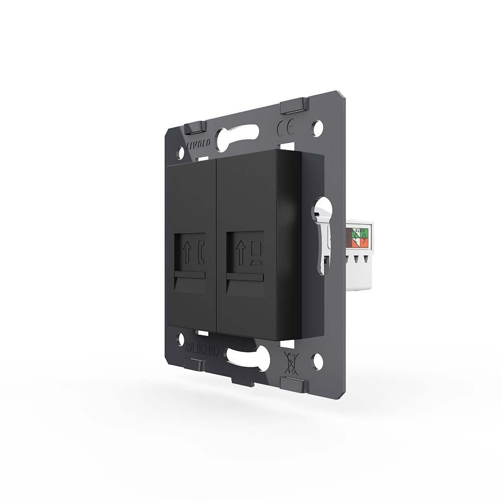 Livolo kombiniertes LAN- und Telefon-Modul in Schwarz