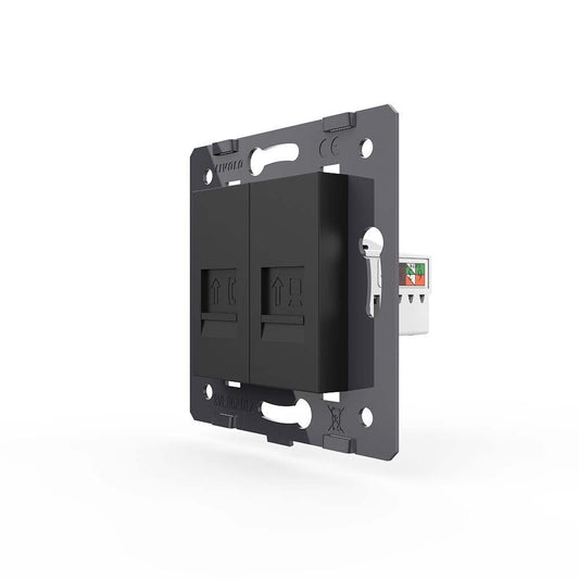 Livolo kombiniertes LAN- und Telefon-Modul in Schwarz