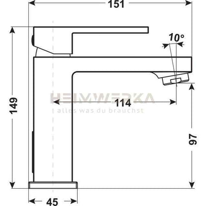 Cornat "NOIR SQUARE" Waschtisch-Einhebelmischer