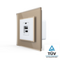 Ladestation USB-C&A in weiß mit goldener Glasblende