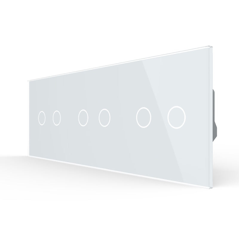 Livolo 3 Touch Rollladenschalter mit Glasblende in Weiß