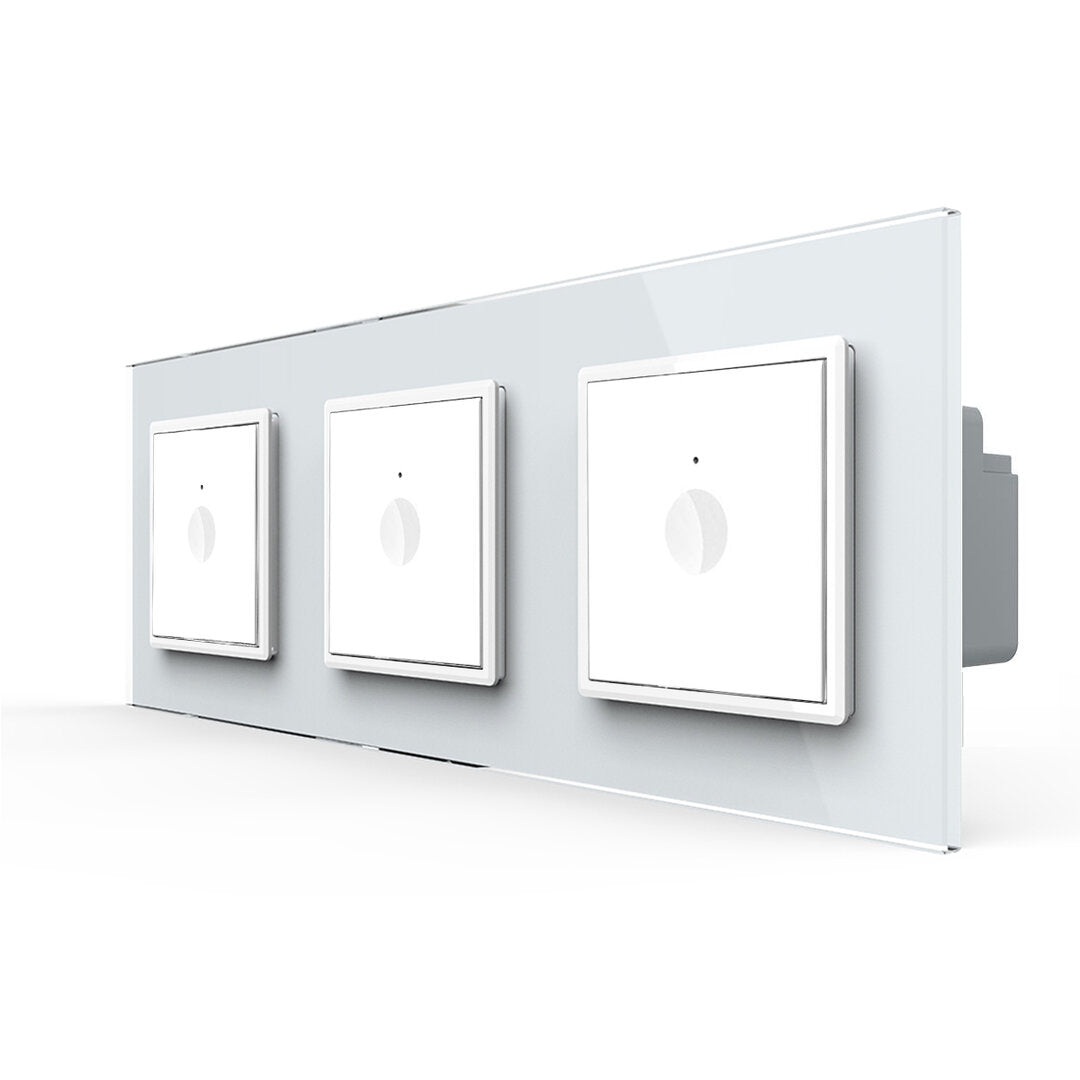 Livolo Notch drei einfache Lichtschalter inkl. Glasrahmen weiß