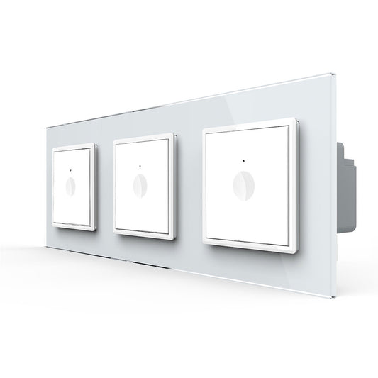 Livolo Notch drei einfache Lichtschalter inkl. Glasrahmen weiß