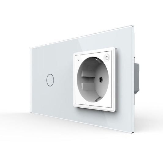 LIVOLO Touch EC Wechselschalter + Steckdose Weiß