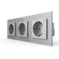LIVOLO 3 Module EC Steckdose mit Glasrahmen in Grau