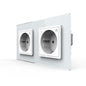 LIVOLO 2 Module EC Steckdose mit Glasrahmen in Weiß
