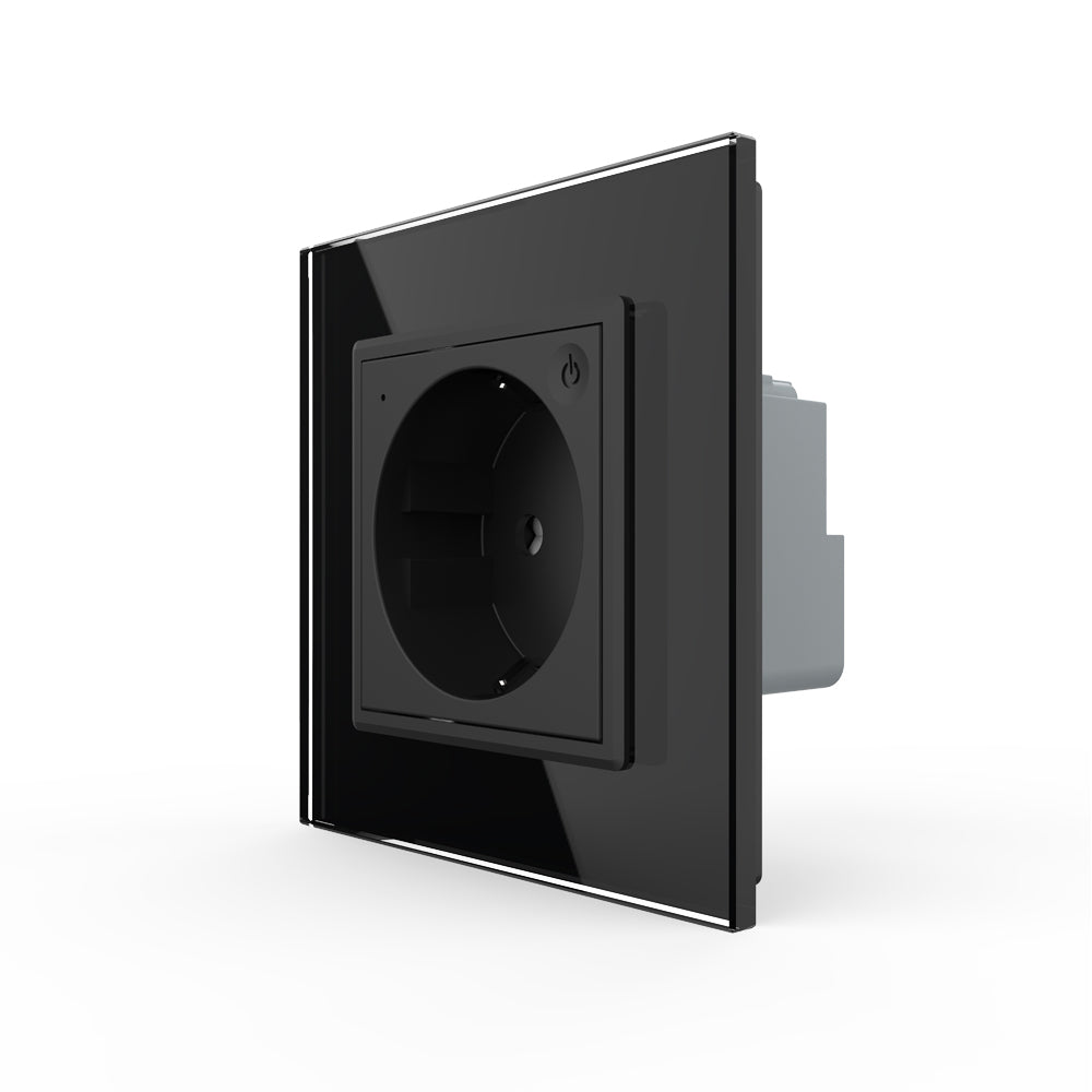 LIVOLO Modul EC Steckdose mit Glasrahmen in Schwarz