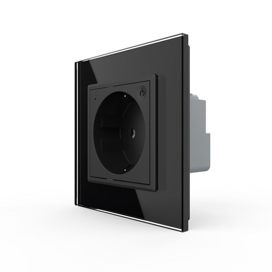 LIVOLO Modul EC Steckdose mit Glasrahmen in Schwarz