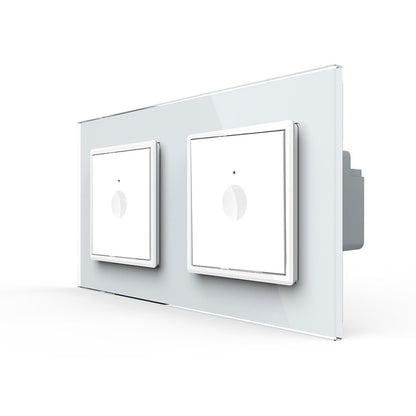 Livolo Notch zwei einfache Lichtschalter inkl. Glasrahmen weiß