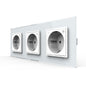 LIVOLO 3 Module EC Steckdose mit Glasrahmen in Weiß