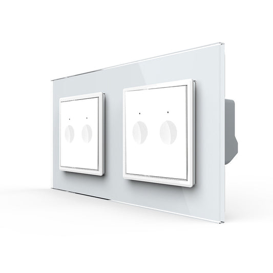 Livolo Notch Zwei Rollladenschalter inkl. Glasrahmen Weiß