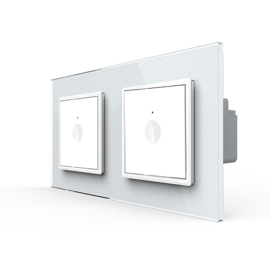 Livolo NOTCH Touch zwei Wechsel-/Kreuz-Schalter inkl. Glasrahmen Weiß