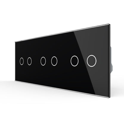 Livolo 3 Touch Rollladenschalter mit Glasblende in Schwarz