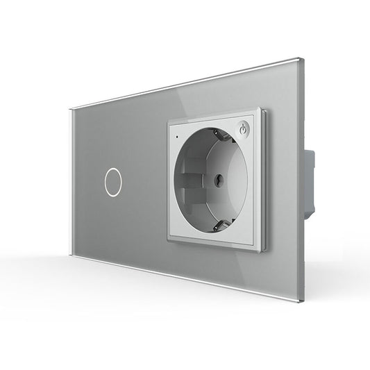 LIVOLO Touch EC Schalter + Steckdose Grau