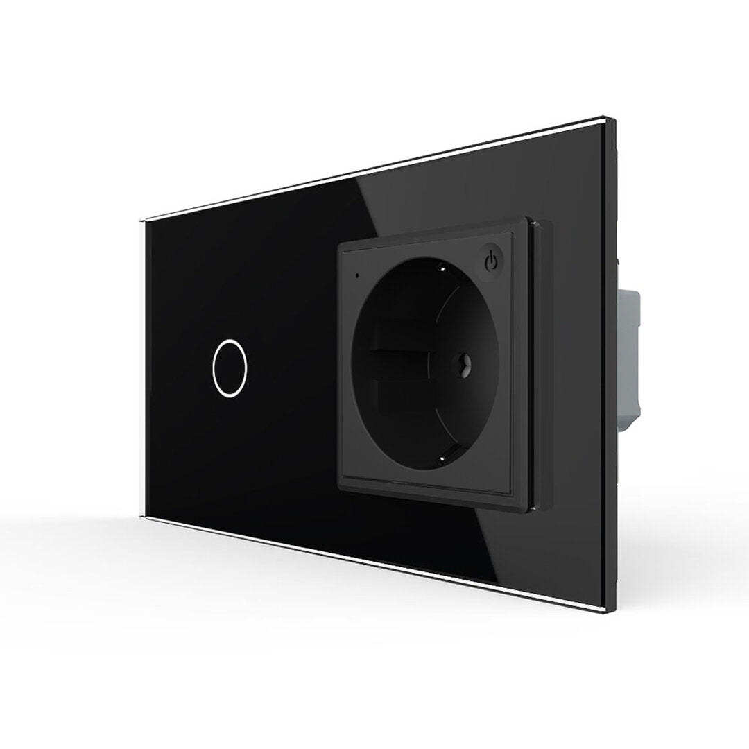 LIVOLO Touch EC Wechselschalter + Steckdose Schwarz