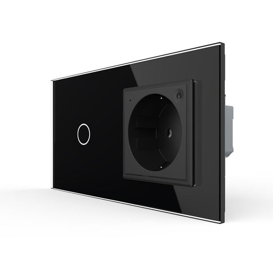 LIVOLO Touch EC Wechselschalter + Steckdose Schwarz