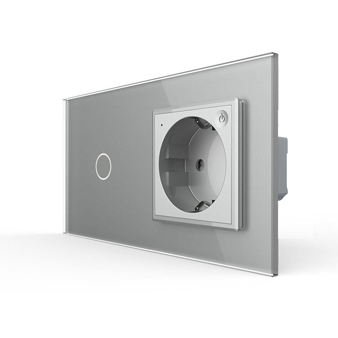 LIVOLO Touch EC Wechselschalter + Steckdose Grau