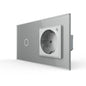 LIVOLO Touch EC Wechselschalter + Steckdose Grau