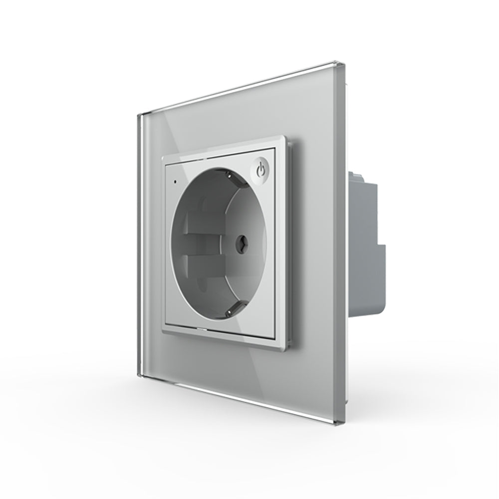 LIVOLO Modul EC Steckdose mit Glasrahmen in Grau