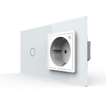 LIVOLO Touch EC Wechseldimmer + Steckdose Weiß