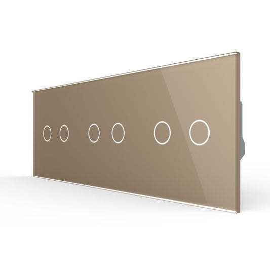 Livolo 3 Touch Rollladenschalter mit Glasblende in Gold