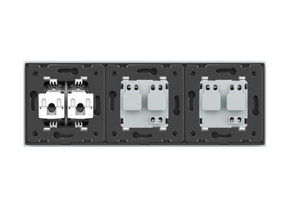 Livolo 2 Steckdosen und 2 Netzwerk-Module inkl. Glasblende in Weiß