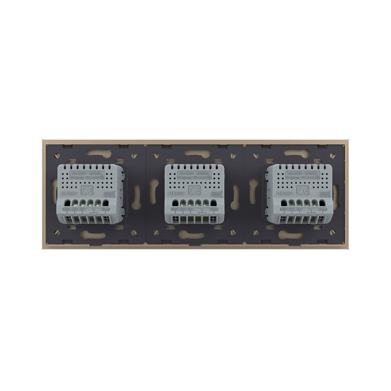 Livolo 3 Touch Rollladenschalter mit Glasblende in Gold